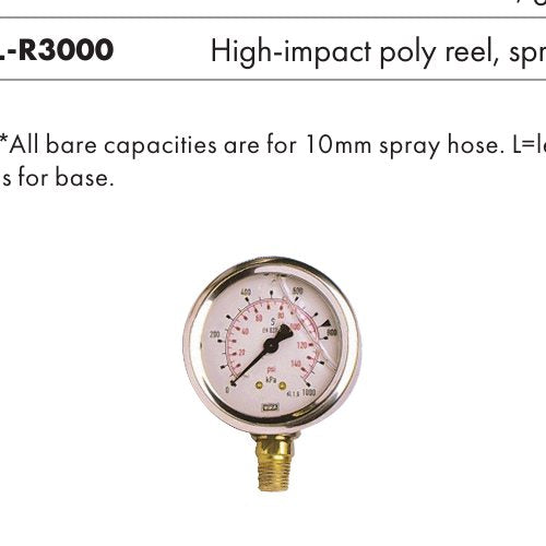 GAUGE 63MM 0-6000KPA 1/4 inch B/E